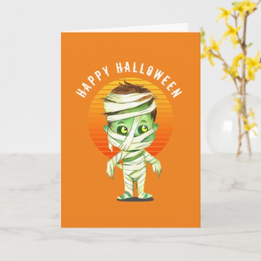 Carte Joyeux Halloween mignon  (Fleur jaune)