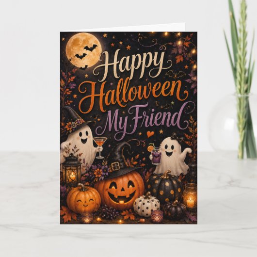 Carte Joyeux Halloween Mon Ami (Devant)