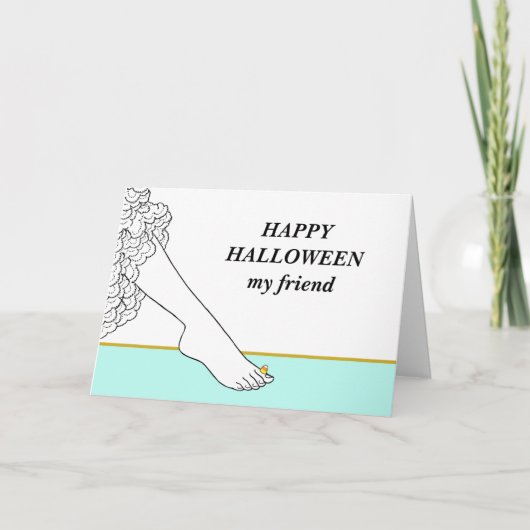 Carte Joyeux Halloween mon ami du maïs à pied (Devant)