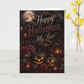 Carte Joyeux Halloween mon amour (Fleur jaune)