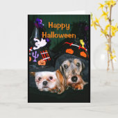 Carte Joyeux Halloween - N'ayez pas peur de l'écorce! (Fleur jaune)