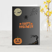 Carte Joyeux Halloween Noir (Fleur jaune)