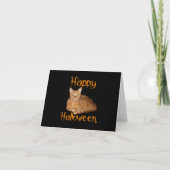 Carte Joyeux Halloween non effrayant Tabby orange chat (Devant)