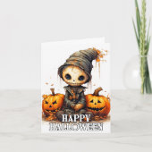Carte Joyeux Halloween | Parent Citrouille mignon (Devant)