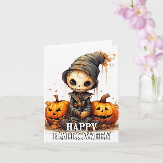 Carte Joyeux Halloween | Parent Citrouille mignon (Orchidée)