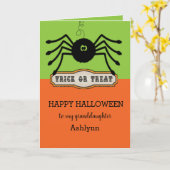 Carte Joyeux Halloween petite-fille (Fleur jaune)