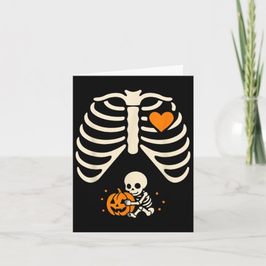 Carte Joyeux Halloween Pregnant Baby Skeleton Mer Éffray (Devant)