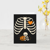 Carte Joyeux Halloween Pregnant Baby Skeleton Mer Éffray (Fleur jaune)