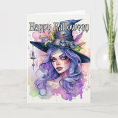 Carte Joyeux Halloween | Salem Witch (Devant)