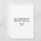 Carte Joyeux Halloween Squelette Toast Vin Moderne Éléga (Dos)