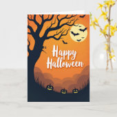 Carte Joyeux Halloween Tree (Fleur jaune)