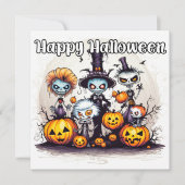 Carte Joyeux Halloween Trick Ou Traitements (Devant)
