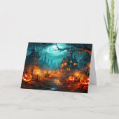 Carte Joyeux Halloween - Vieille Maison Hantée (Devant)