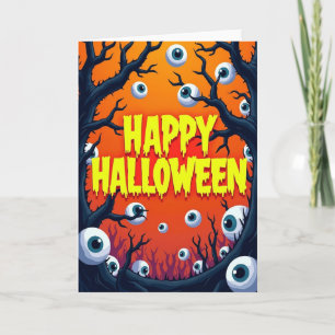 Carte Joyeux Halloween Yeux Effrayants
