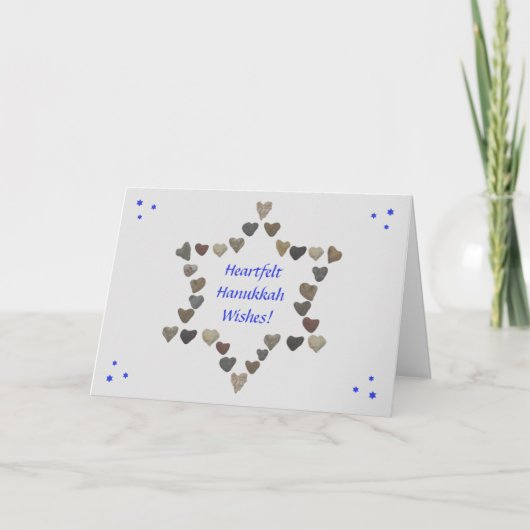 Carte Joyeux Hanoukka Heart Rocks (Devant)