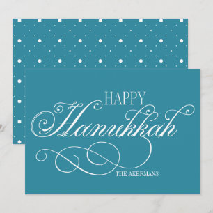 Carte Joyeux Hanoukka Holiday Script