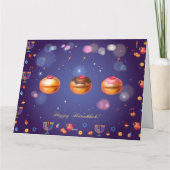 Carte Joyeux Hanoukka Lights Jewish Holiday Festival (Dos)