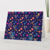 Carte Joyeux Hanoukka Lights Joyeux Fête juive Hébreu (Dos)