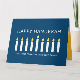 Carte Joyeux Hanoukka  Salutation aux chandelles simple 