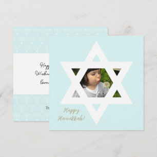 Carte Joyeux Hanukkah Jolie Photo Bleue