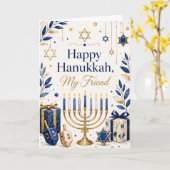 Carte Joyeux Hanukkah Mon Ami (Fleur jaune)