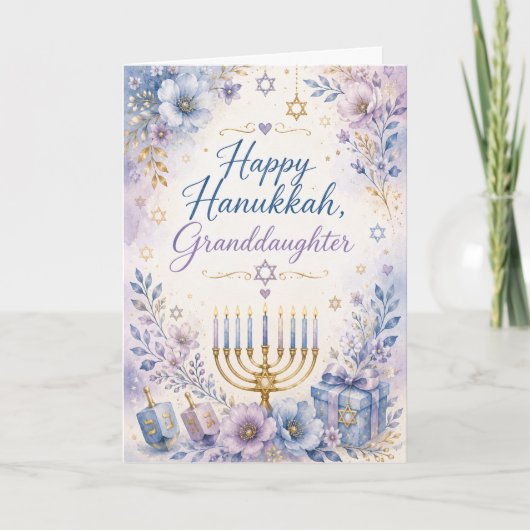 Carte Joyeux Hanukkah Petite-Fille (Devant)