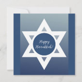Carte Joyeux Hanukkah Salutations Bleues (Devant)