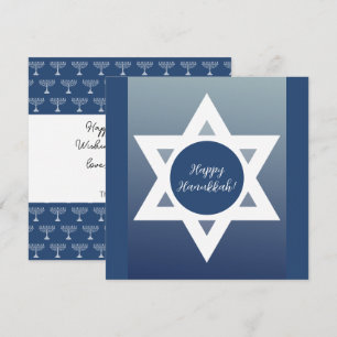 Carte Joyeux Hanukkah Salutations Bleues