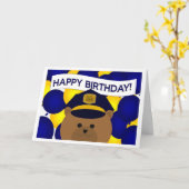 Carte Joyeux héros de la police d'anniversaire ! (Fleur jaune)
