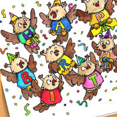 Carte Joyeux hibou d'anniversaire par Nicole Janes