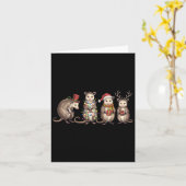 Carte Joyeux Hissmas Opossum Noël Noël Noël Chapeau Noël (Fleur jaune)