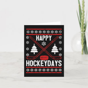 Carte Joyeux Hockeydays Fun Christmas Ice Hockey Joueur