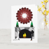 Carte Joyeux Hoidays Poinsettia Wreath (Fleur jaune)