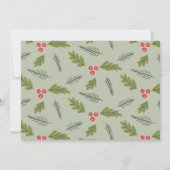 Carte Joyeux Holly Berry Moderne Gras Vacances Blanc Pho (Dos)