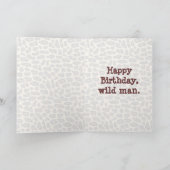 Carte Joyeux homme sauvage d'anniversaire (Intérieur)