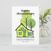Carte Joyeux Housiversaire Moderne Client Fête d'Anniver (Debout devant)