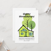Carte Joyeux Housiversaire Moderne Client Fête d'Anniver (Devant/Arrière en situation)
