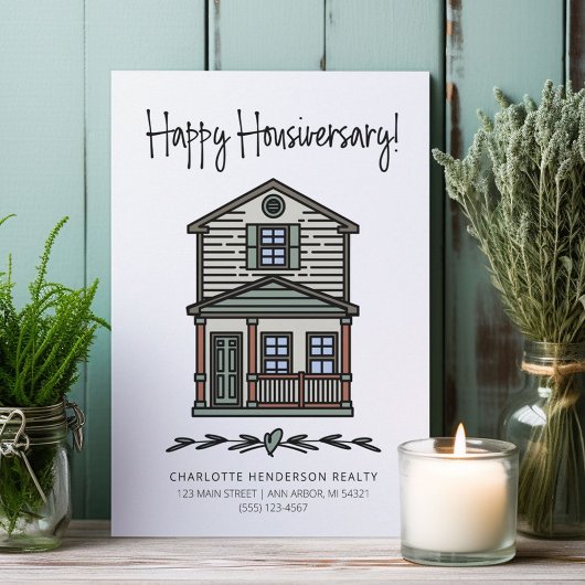 Carte Joyeux Housiversary Client Accueil Anniversaire