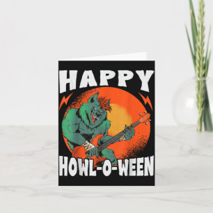 Carte Joyeux Howl-O-Ween - Loup-garou effrayant - Hallow
