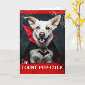 Carte Joyeux Howl-oween Comte Pup-cula Vampire (Fleur jaune)