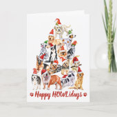 Carte Joyeux HOWLidays Amoureux de les chiens Chiens d'a (Devant)