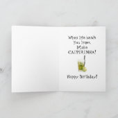 Carte Joyeux Humour d'anniversaire - Caipirinha Recette (Intérieur)