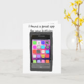 Carte Joyeux Humour d'application téléphonique d'anniver (Fleur jaune)