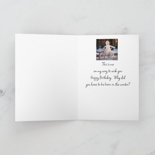 Carte Joyeux Humour d'hiver Funny Snowman (Intérieur)