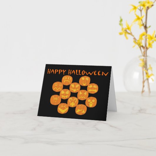 Carte Joyeux Jackolanterns Halloween (Fleur jaune)