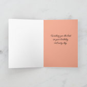 Carte Joyeux Jardin d'aquarelle rose Zinnias Annias (Intérieur)