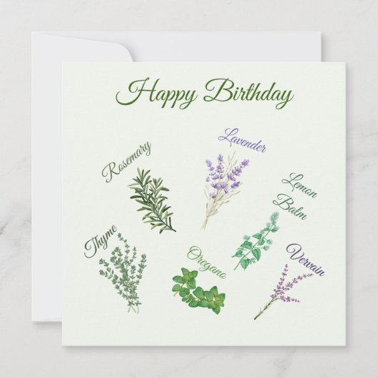 Carte Joyeux Jardin de plantes d'anniversaire, Plantes d (Devant)