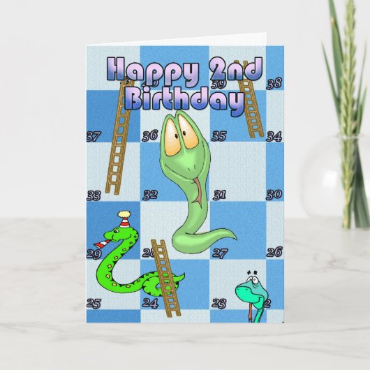 Carte Joyeux jeu de serpents et échelles d'anniversaire (Devant)