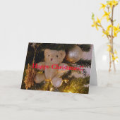 Carte Joyeux Jouet doux de Noël Teddy Bear (Fleur jaune)