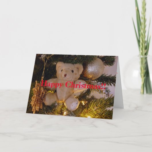 Carte Joyeux Jouet doux de Noël Teddy Bear (Devant)